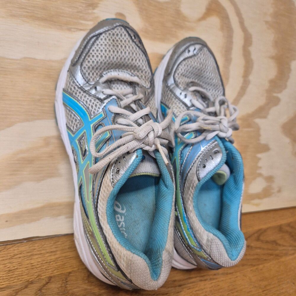 ASICS Gel Contend 2 Womens Running Shoes Size 8 Gray Blue Green Athletic Sneaker